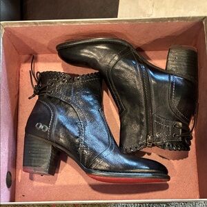 BED|STU Black Leather Ankle Boots